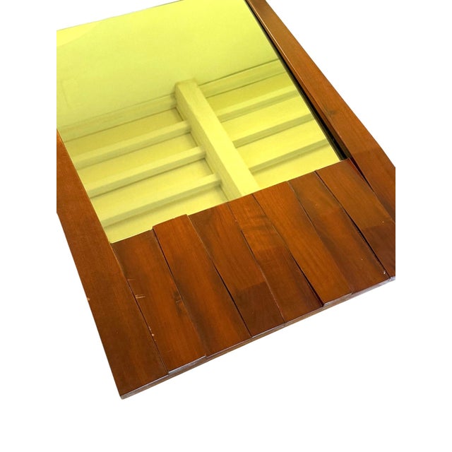 Hollywood Regency Walnut Mirror, Italy, 1970s For Sale - Image 12 of 18