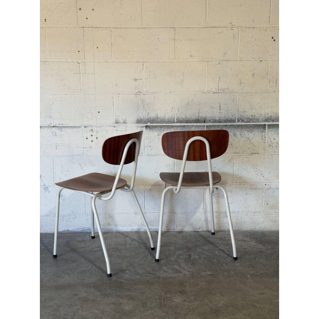 Plywood Stacking Chairs Set of 2 Mid-Century Modern 1970s For Sale - Image 4 of 11