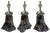 Antique Silver Tone Sculptural Med Goat Head & Abstract Art Glass Pendant Light For Sale - Image 15 of 18