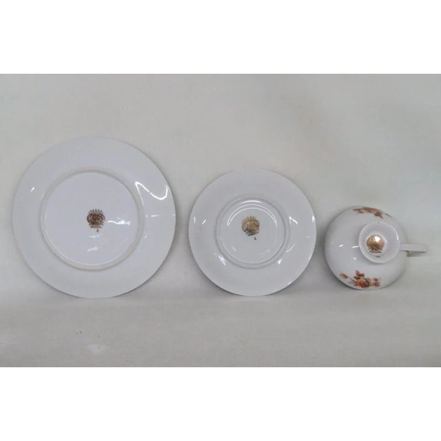 Rudolf Wachter Kirchenlamitz Porcelain Floral Tea Cup Saucer Dessert Plate For Sale - Image 10 of 11