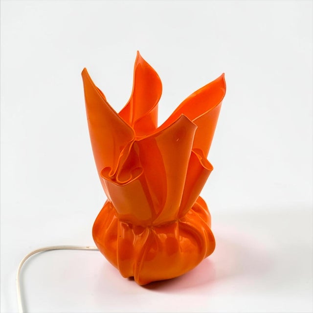 Sculptural Orange Plastic Table Lamp by Les Eclarares, France, 1990s For Sale - Image 6 of 16