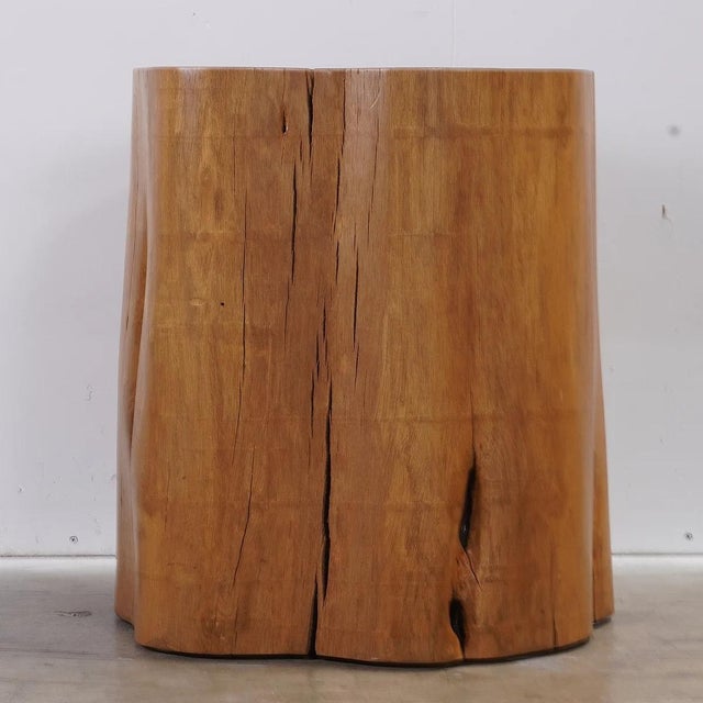Modern Smooth Teak Tree Trunk Side Table For Sale - Image 4 of 6