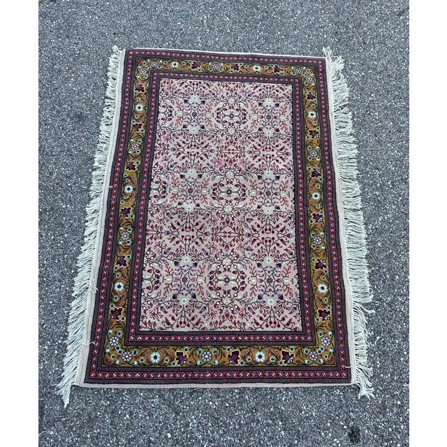 Tunisian vintage rug in handmade wool in the 80s