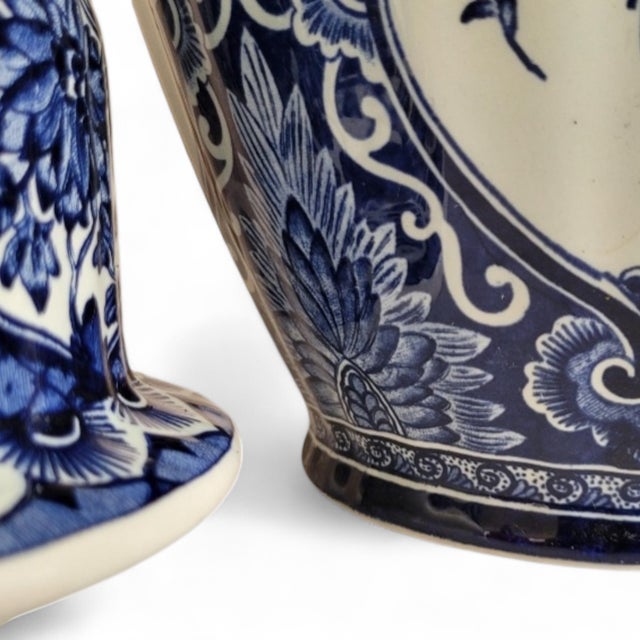 Blue Large Dutch Delft Blue Ceramic Vase, 1959 For Sale - Image 8 of 10