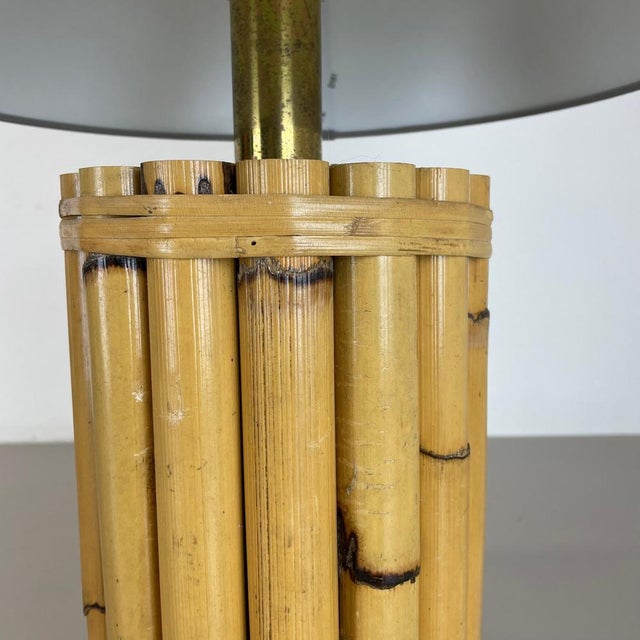 Brown Hollywood Regency Bamboo Tiki Table Light, Italy, 1970s For Sale - Image 8 of 18