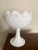 Hollywood Regency Vintage Milk Glass Footed Bowl For Sale - Image 3 of 6