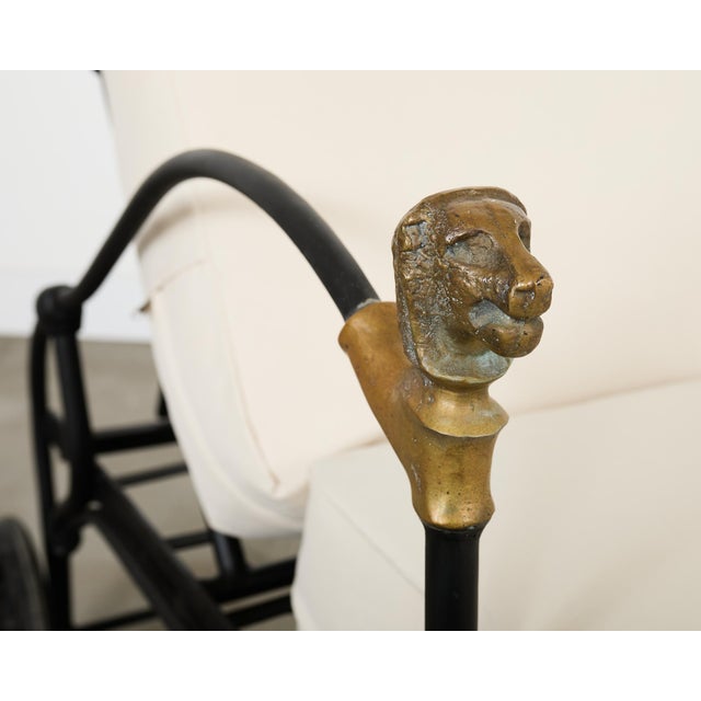 Mid 20th Century Pair Tetes De Lionnes Bronze Iron Chaise Longues After Giacometti For Sale - Image 5 of 18