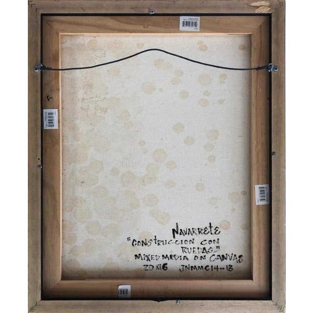 Orange Abstract Mixed Media Painting, Juan Navarette For Sale - Image 8 of 10