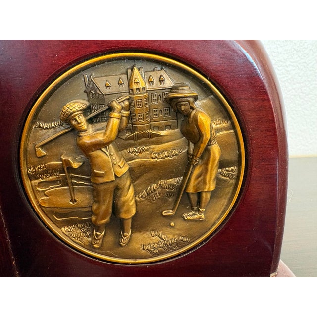 Golf Themed Vintage Bookends With Brass Inserts-a Pair For Sale - Image 4 of 4