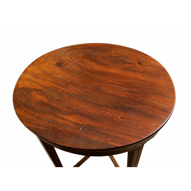 Brown Early 19th Century Empire Mahogany Sewing Table with Brass Star Inlay by Jean-Joseph Chapuis For Sale - Image 8 of 10