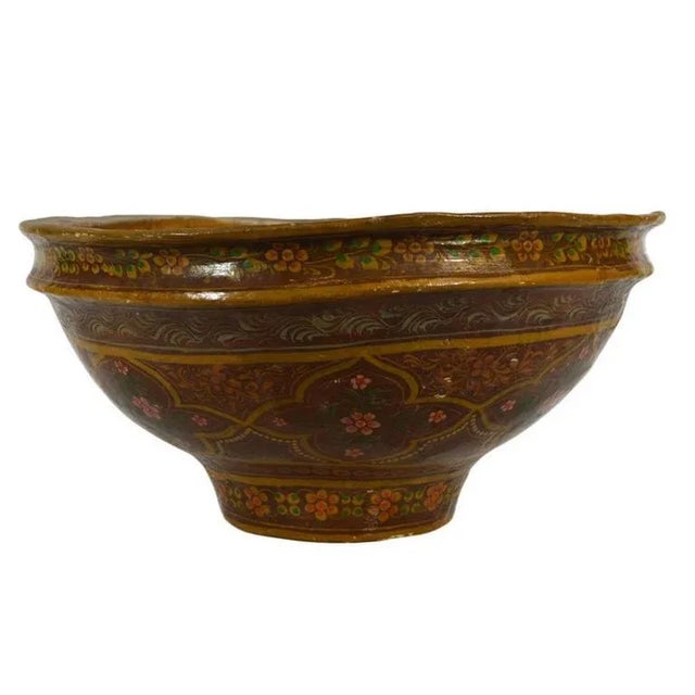 Mid 19th Century Antique Hand-Painted Indian Bowl For Sale - Image 5 of 5