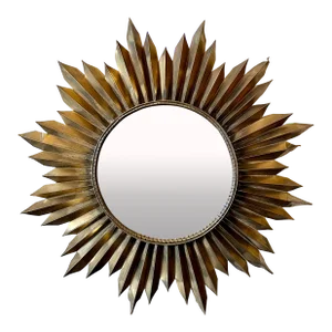 Vintage Brass Sunburst Mirror