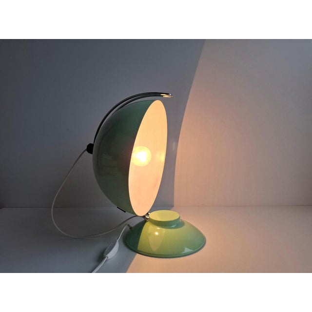 Mid-Century Czech Mint Green Chrome Desk Lamp with Adjustable Shade, 1970 For Sale - Image 4 of 18