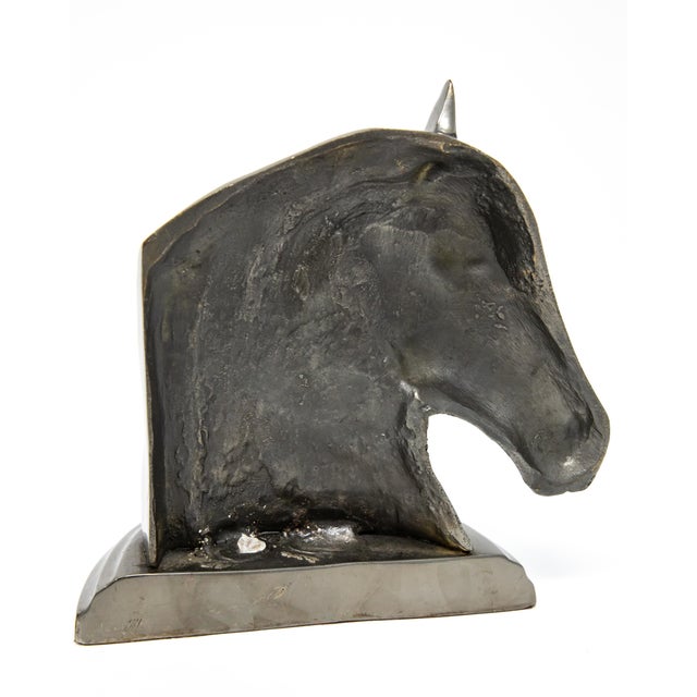 Horse Head Metal Bookends - a Pair For Sale - Image 9 of 13