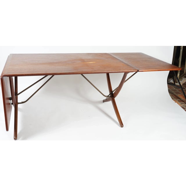 Brown Hans J. Wegner Sabre Leg Table Model at-304 for Andreas Tuck For Sale - Image 8 of 11