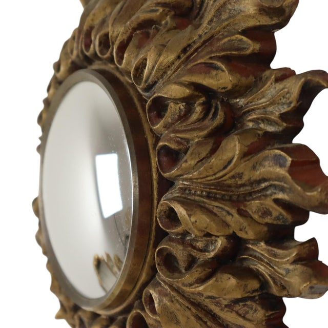 Small Rococo Italian Sunburst Mirror, 1960s For Sale - Image 13 of 16