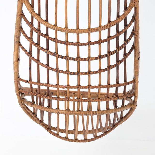 Pendant Egg Chair in Rattan For Sale - Image 16 of 18