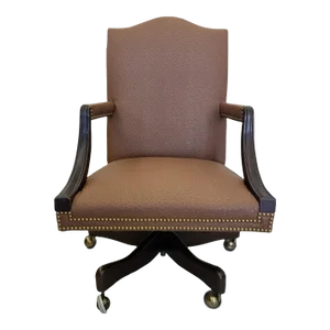 Late 20th Century Ostrich Embossed Leather Martha Washington Hickory Chair Co Desk Chair