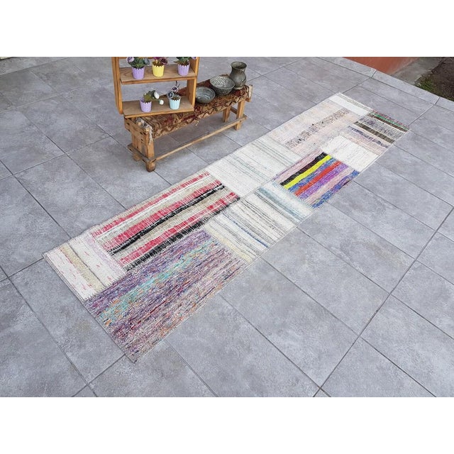 Natural Vintage Handwoven Kilim Runner For Sale - Image 10 of 10