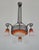 Charles Schneider 1920s French Art Deco Chandelier by Fournet & Schneider - Orange Mottled Glass, Wrought Iron For Sale - Image 4 of 12