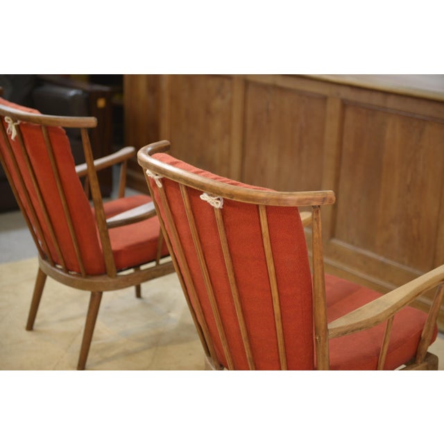 Vintage Fan-Shaped Armchairs from Baumann, 1960s, Set of 2 For Sale - Image 6 of 7