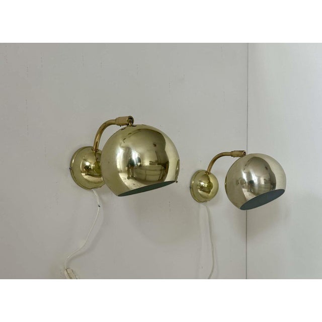Adjustable Brass Wall Lights, Sweden, 1970, Set of 2 For Sale - Image 13 of 14