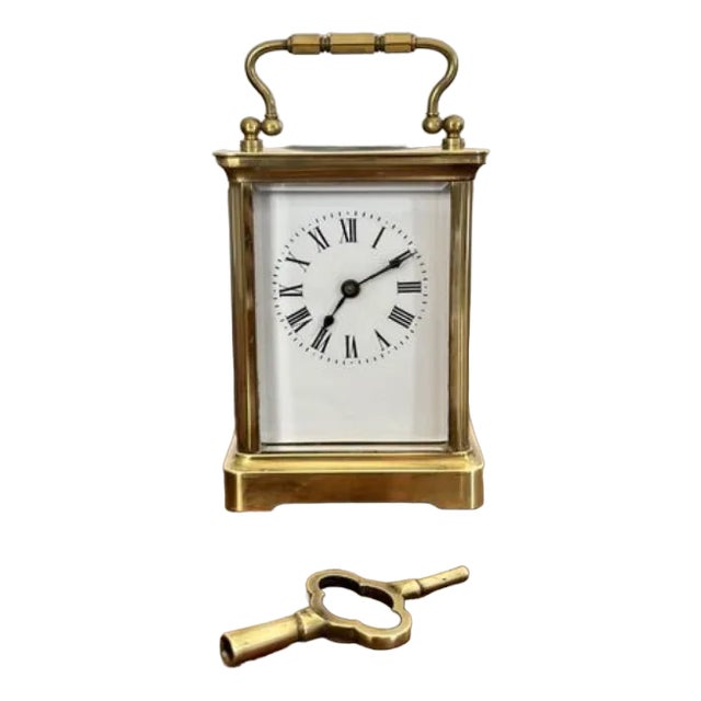 Victorian French Brass Carriage Clock, 1880s For Sale