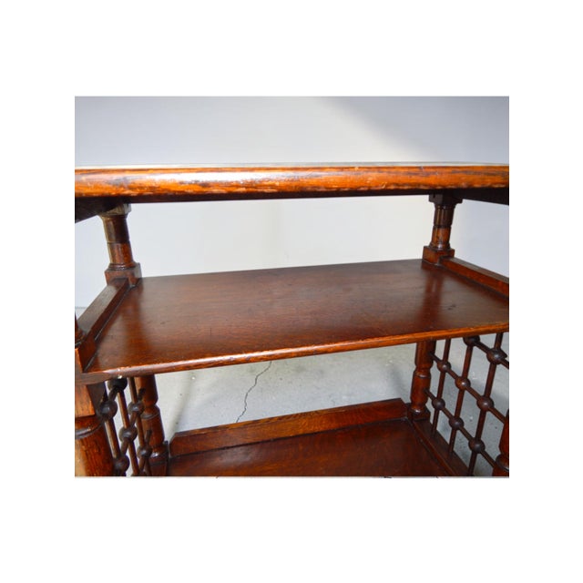 Wood Mid 19th Century English Stick and Ball Rolling Book Stand / Cart / Shelf For Sale - Image 7 of 10