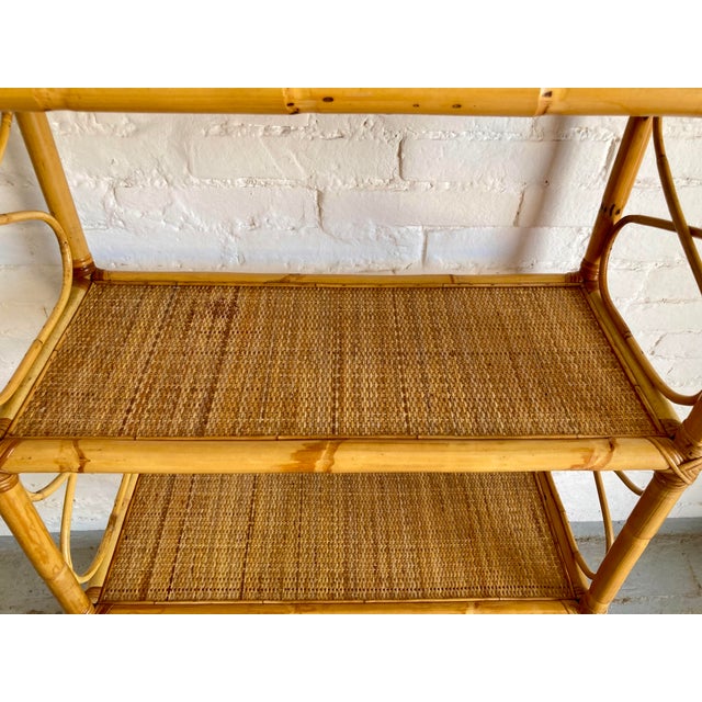 Vintage Italian Wicker and Rattan Shelving Unit, 1970s For Sale - Image 10 of 15