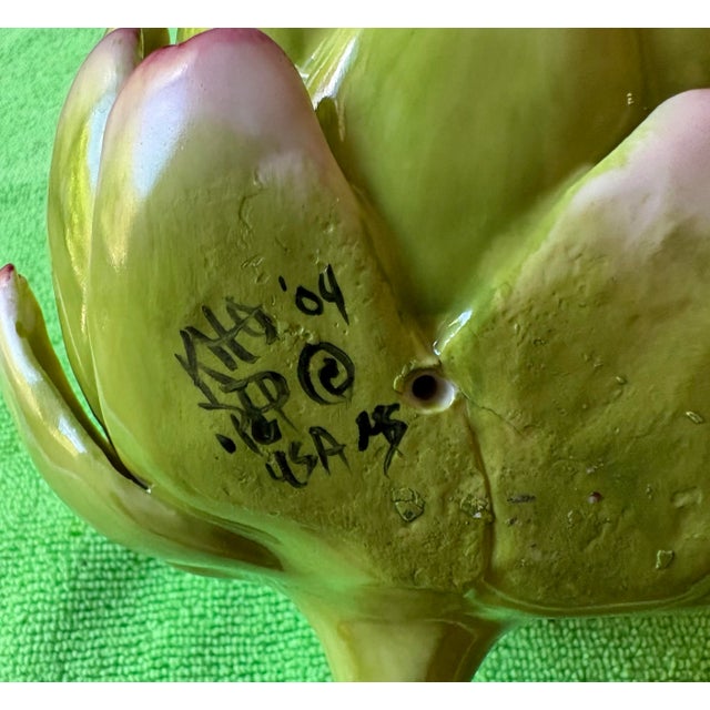 Katherine Houston Porcelain Artichoke For Sale - Image 4 of 9