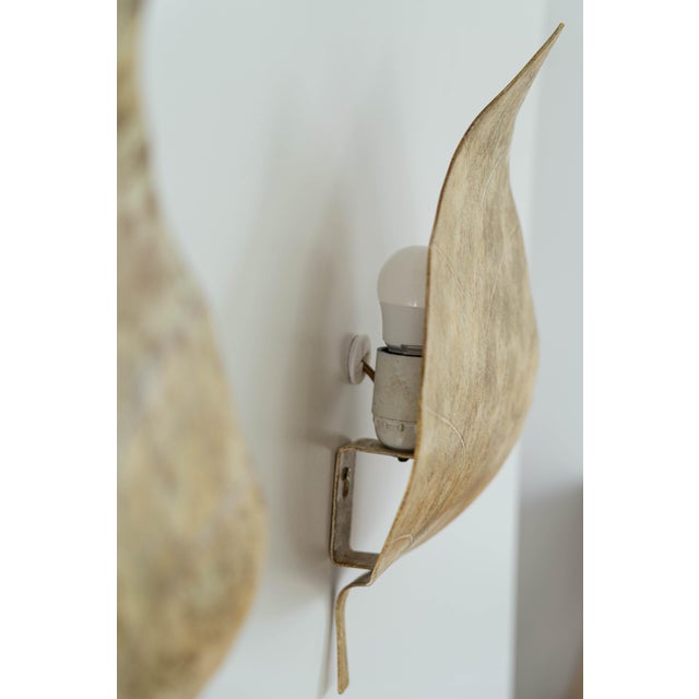 Gold Vintage French Hand-Painted Gold Leaf Tôle Wall Sconces, 1970s, Set of 2 For Sale - Image 8 of 16