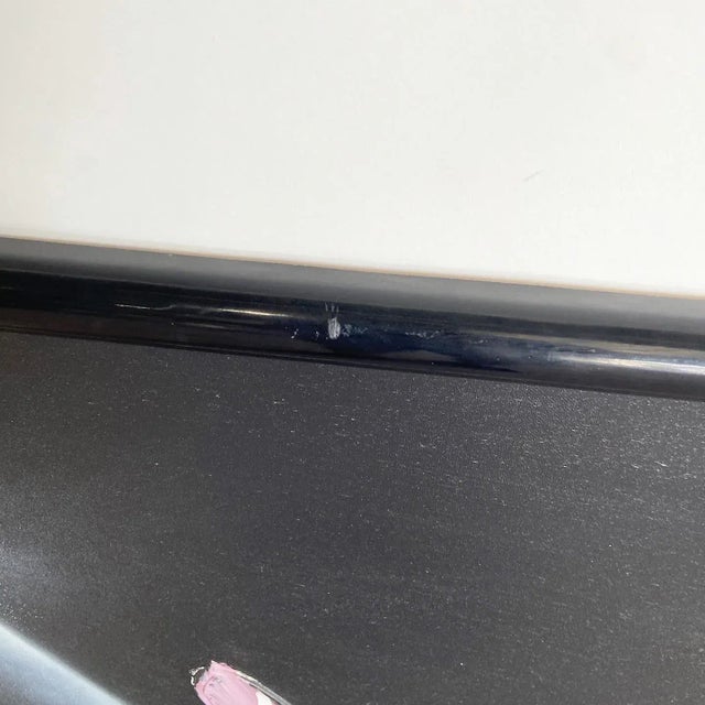 Postmodern Abstract Framed Black and Pink Painting For Sale - Image 4 of 8