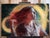 Early 21st Century Conjuring by Christopher Clark | Mixed media on wood panel woman with flowing hair and glowing background For Sale - Image 5 of 5