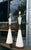 1950s Substantial White Incised Ceramic "Hourglass" Table Lamps, Circa 1950s - A Pair For Sale - Image 5 of 12