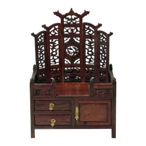Chinese Rosewood Furniture Offering Shrine Miniature Display Art