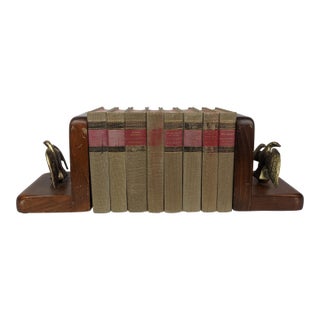 1943 Classics Club Gray, Burgundy & Gold Gilt Literary Library Books - Set of 8 For Sale