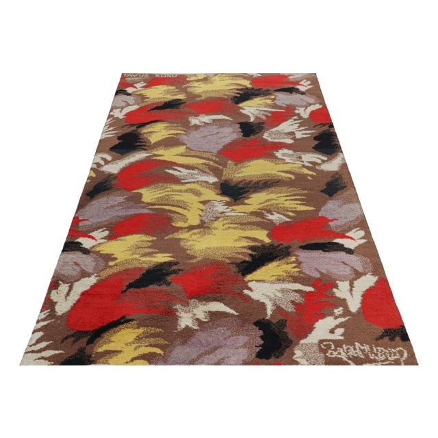 1960s Vintage Zeki Müren Rug in Chocolate Brown With Abstract Patterns | Rug & Kilim For Sale - Image 5 of 7