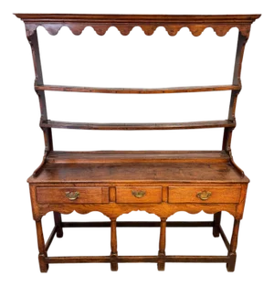Welsh Oak Dresser With Open Plate Rack