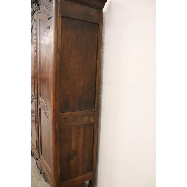Brown Antique French Wardrobe in Solid Walnut, 1770s For Sale - Image 8 of 17