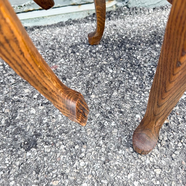 Antique Oak Dining Chairs - A Pair For Sale - Image 9 of 11