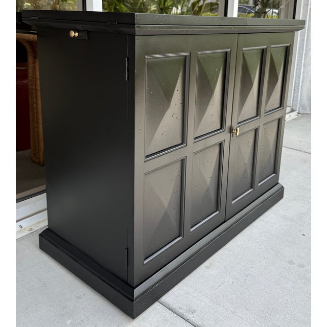 Henredon Henredon Custom Folio Three Collection Rolling Bar Cabinet For Sale - Image 4 of 11