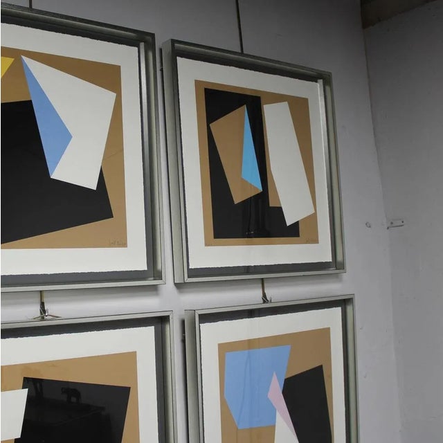 Joel Ráez, Compositions, Silkscreen Prints, Framed, Set of 4 For Sale - Image 9 of 12