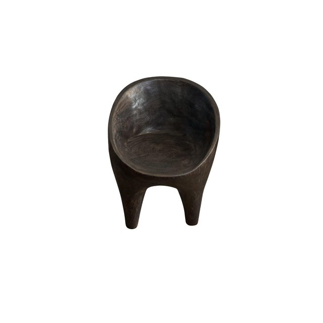 Contemporary Sculptural Lounge Chair Carved From Solid Suar Wood, Modern Organic For Sale - Image 3 of 7