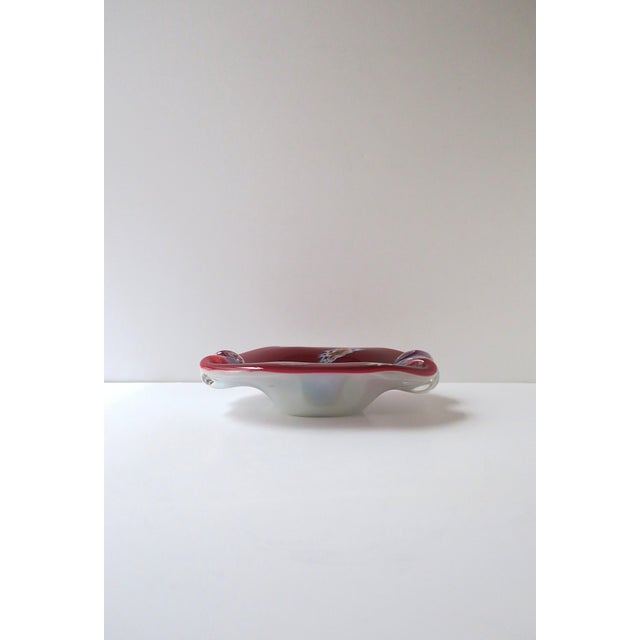Italian Murano Art Glass Bowl Red Burgundy, Circa Mid-20th C For Sale - Image 12 of 14