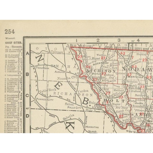 Antique Map of Missouri The Show-Me State by Ran McNally, 1899 For Sale - Image 6 of 12