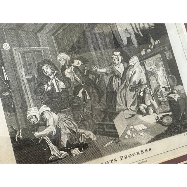 19th Century William Hogarth Antique Paintings, Framed and Matted, Set of 4 For Sale - Image 5 of 12