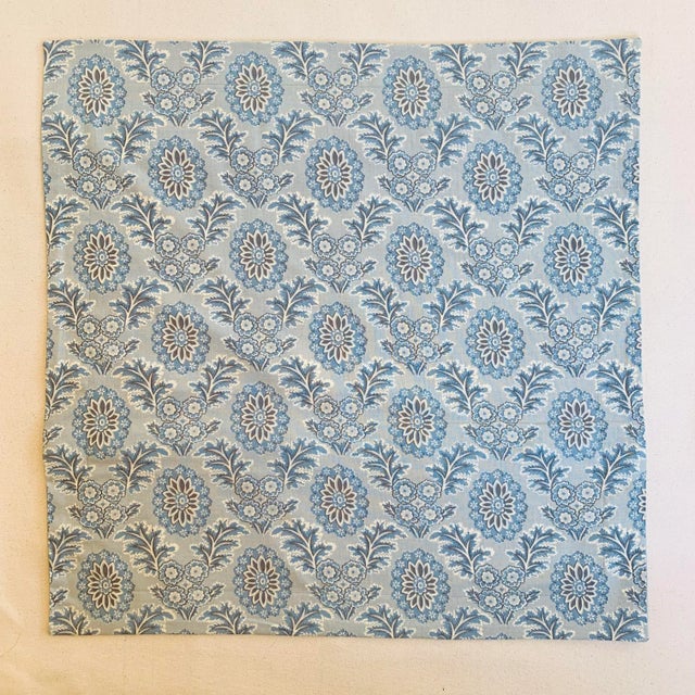 French General Ciel Blue Cream Gray Boheme Floral Pillow Covers- 3 Pieces For Sale - Image 4 of 7