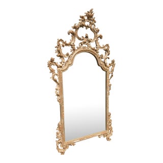 Mid 20th Century Chelini Giovannini Baroque Style Carved Mirror For Sale