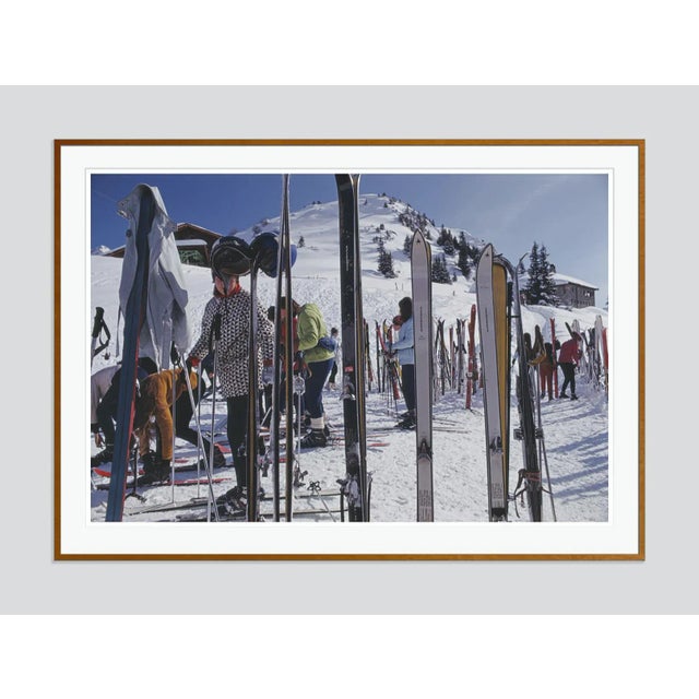 Modern Skiers at Gstaad 1969 by Slim Aarons Framed C-Print For Sale - Image 3 of 3