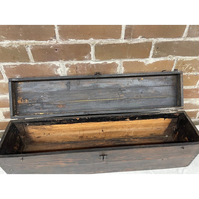 English Early 20th Century Folk Art Wooden Fishing Tackle Box For Sale - Image 3 of 5